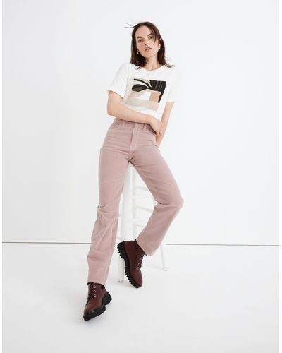 MW The Petite Perfect Vintage Straight Jean: Corduroy Edition - White