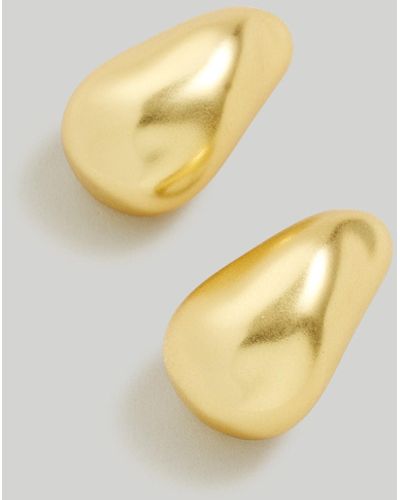MW Sculptural Droplet Statement Earrings - Metallic
