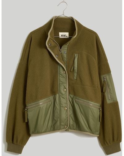 MW (re)sourced Sherpa Snap-front Jacket - Green