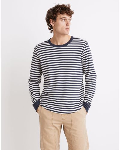 MW Ribbed Long-sleeve Relaxed Tee - Blue