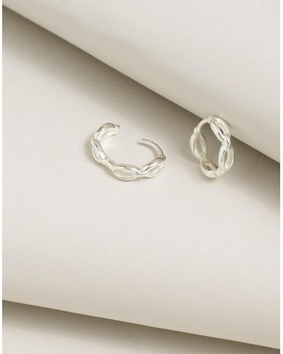MW Demi-fine Watch Chain Huggie Hoop Earrings - Natural