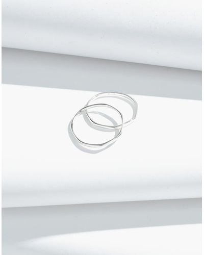 MW Demi-fine Skinny Ring Set - White