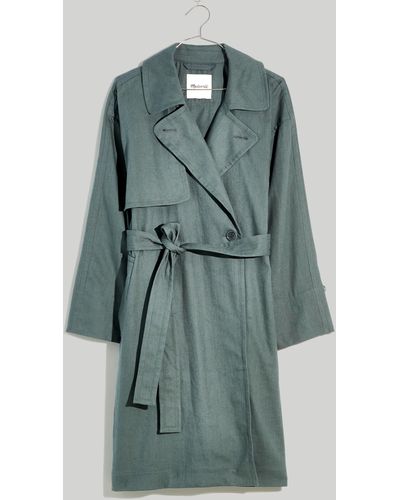 MW Plus Textural Trench Coat - Blue