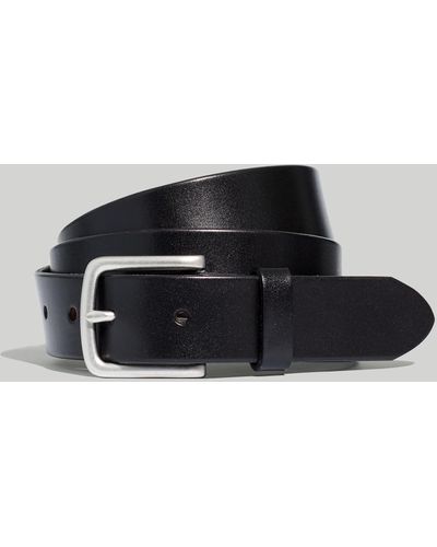 MW Thin Leather Belt - Black