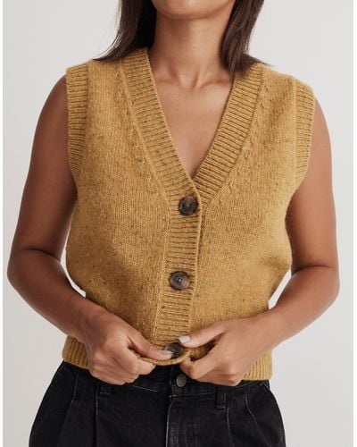 MW Donegal Button-front Jumper Vest - Brown