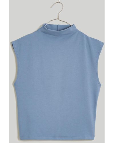 MW Funnelneck Cropped Muscle Tee - Blue