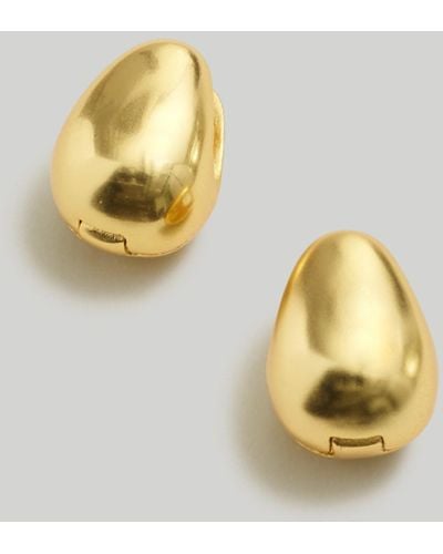 MW Droplet Huggie Hoop Earrings - Metallic