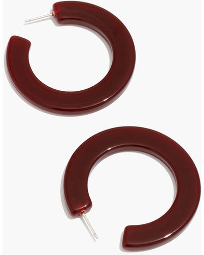 MW Resin Hoop Earrings - Red