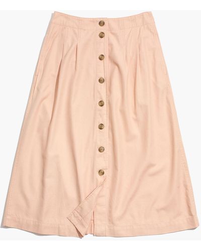 MW Patio Button-front Midi Skirt - Natural