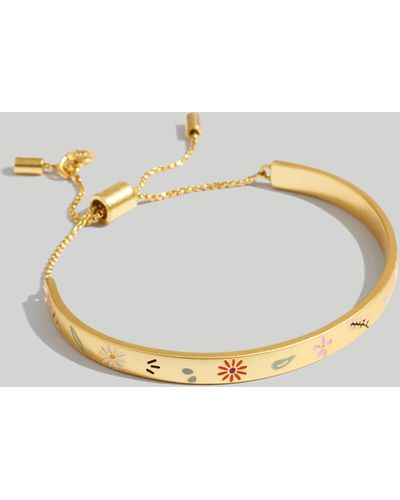 MW Enamel Floral Cuff Bracelet - Metallic