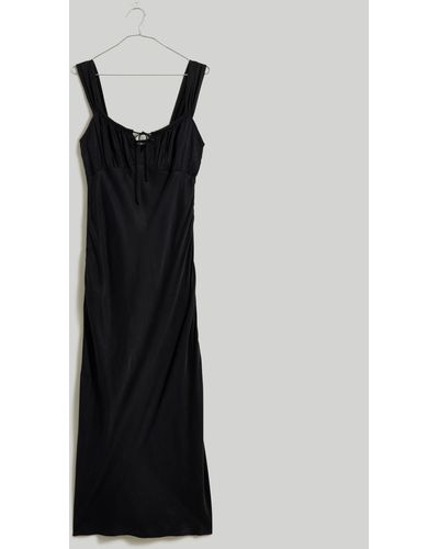 MW Petite Square-neck Midi Dress - Black