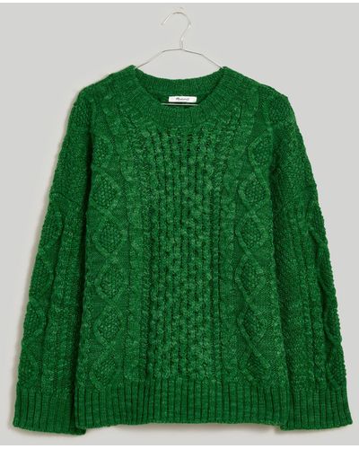 MW Cable-knit Oversized Jumper - Green