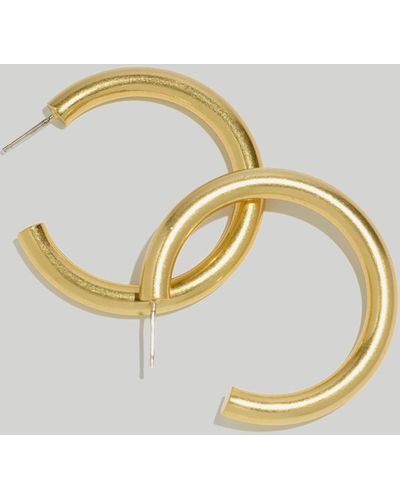 MW Chunky Large Hoop Earrings - Metallic