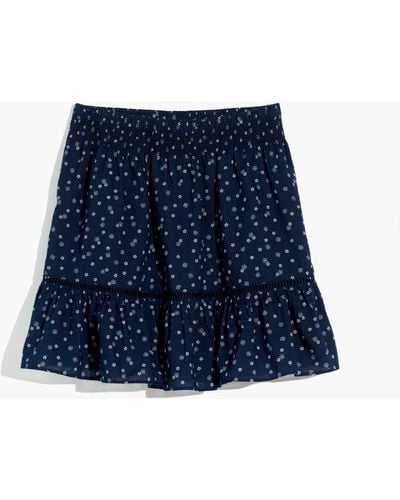 MW Plus Smock-waist Ruffle Mini Skirt - Blue