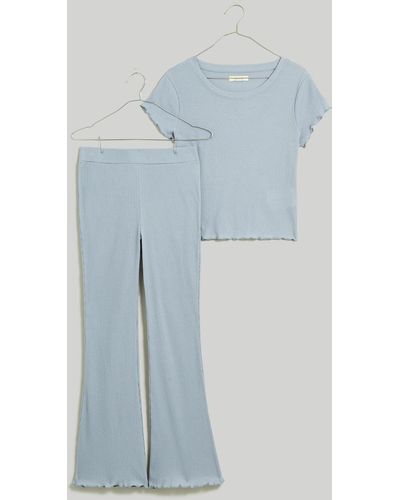 MW Pointelle Baby Tee Pajama Set - White