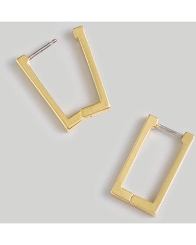 MW Square Huggie Hoop Earrings - Metallic