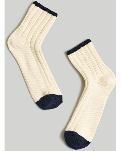 MW Ribbed Ankle Socks - White