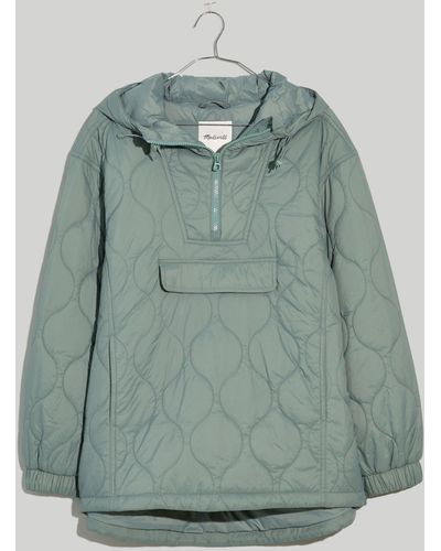 MW Quilted Packable Popover Puffer Jacket - Green