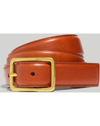 MW Square-buckle Leather Belt - Brown