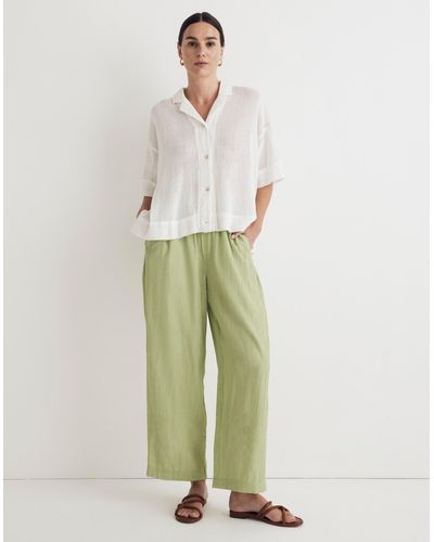 MW Crinkled Crepe Straight-leg Crop Trousers - Green