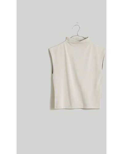 MW Funnelneck Cropped Muscle Tee - White