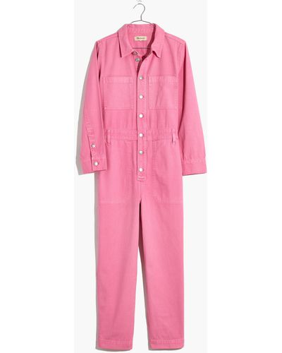 MW Petite Garment-dyed Relaxed Coverall Jumpsuit - Pink