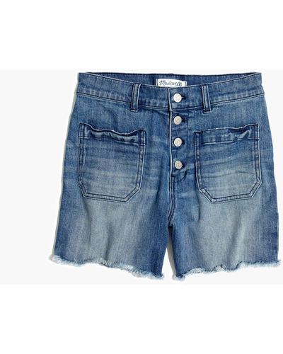 Madewell High-rise Denim Shorts: Button-front Edition - Blue