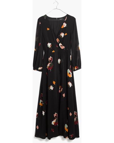 Madewell Painted Floral Maxi Dress - Black
