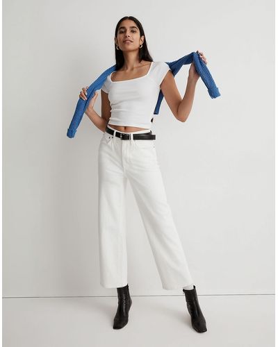 MW The Perfect Vintage Wide-leg Crop Jean In Tile White