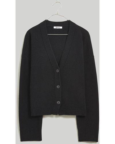 MW V-neck Slim Cardigan Sweater - Black