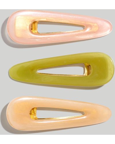 MW Three-pack Milky Resin Hair Clips - Yellow