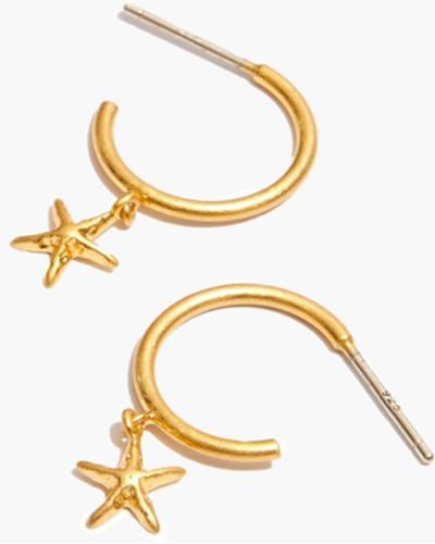 MW Starfish Charm Hoop Earrings - White