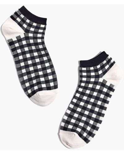 MW Gingham Anklet Socks - White