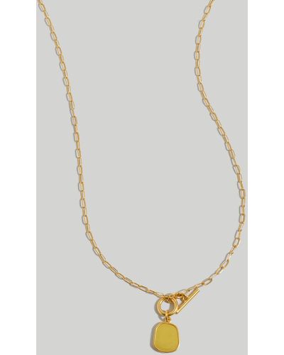 MW Stone Collection Paperclip Pendant Necklace - Metallic