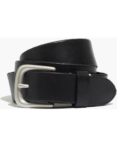 MW Narrow Leather Belt - Black
