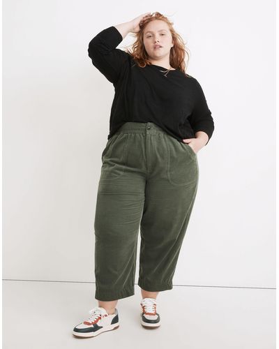 MW Plus Curvy Tapered Huston Pull-on Crop Trousers - Green