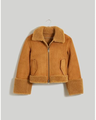 MW Shearling Zip-front Jacket - Blue