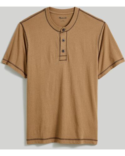 MW Recycled Cotton-blend Henley Shirt - Brown