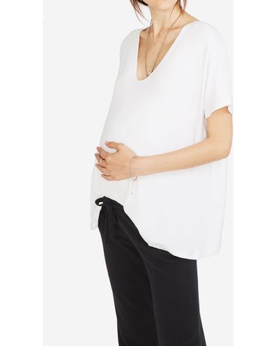 MW Hatch Collection® Maternity Perfect Vee Tee - White