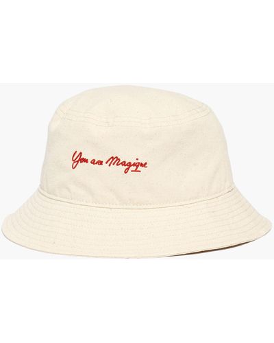 MW Madewell X Hôtel Magique Embroidered Bucket Hat - Natural