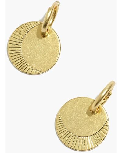 MW Etched Coin Huggie Hoop Earrings - Metallic