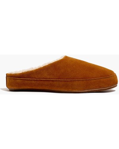 MW Suede Scuff Slippers - Brown