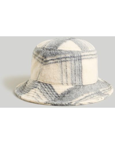 MW Plaid Bucket Hat - White
