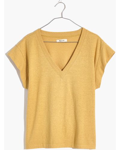 MW Hemp-cotton V-neck Muscle Tee - Natural