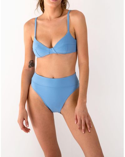 MW Galamaar® Simone Retro Bikini Top - Blue