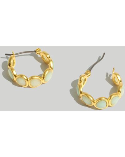 MW Stone Collection Amazonite Hoop Earrings - Metallic