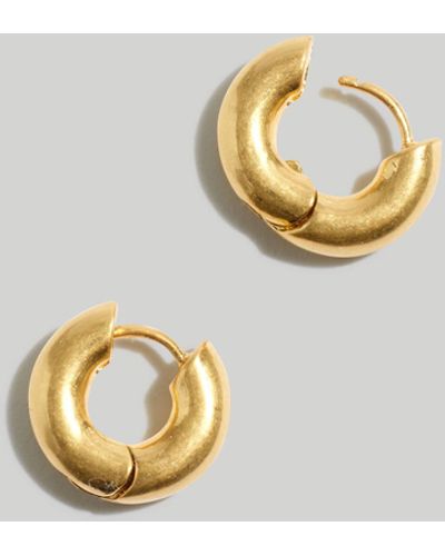 MW Chunky Huggie Hoop Earrings - Metallic