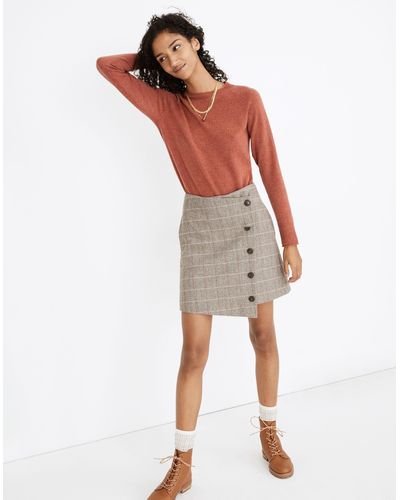 MW Asymmetrical Side-button Mini Skirt - Multicolour