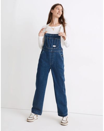MW Workwear Collection Denim Oversized Overalls - Blue