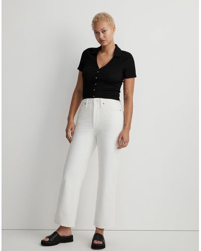 MW The Curvy Perfect Vintage Wide-leg Crop Jean In Tile White